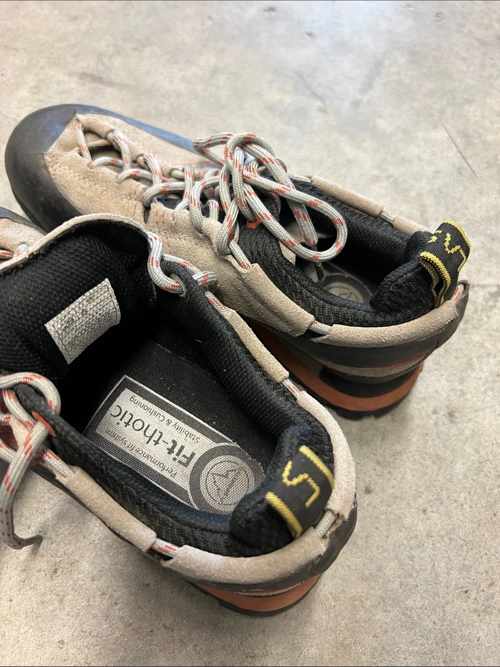 La Sportiva Men’s Beige and Black Approach Boots with Orange Accents
